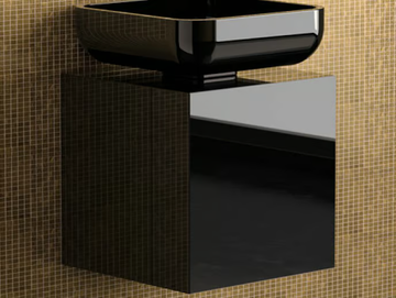 LEONARDO CUBUS BLACK JIMMY SMALL BLACK - Wooden vanity unit by Glass Design - view 2